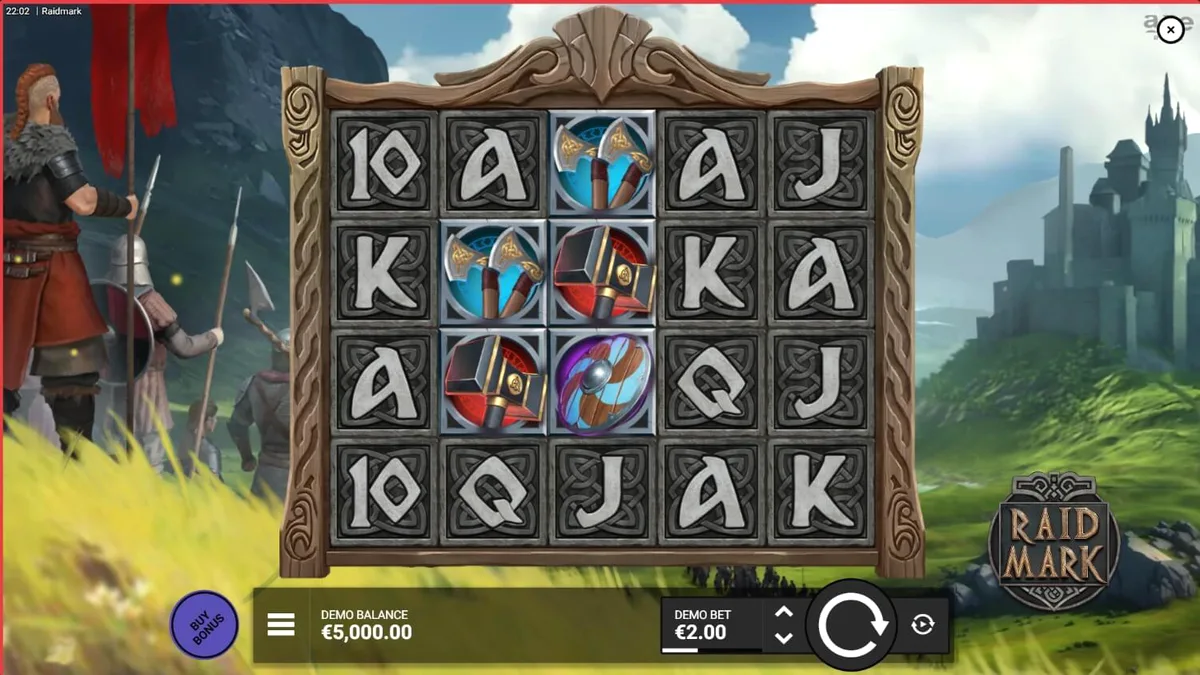 Raidmark slot mobile gameplay interface